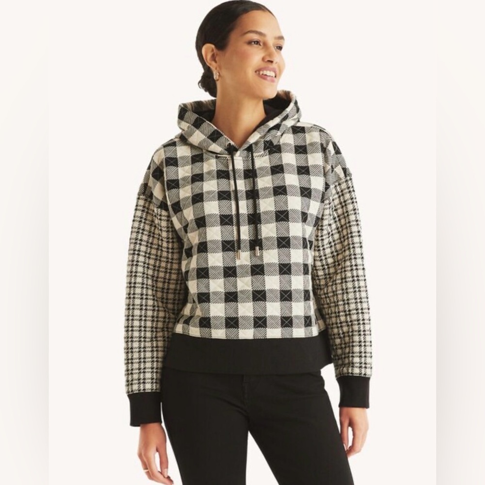 NAUTICA Quilted Hoodie Comfy Lake Check S Sweatshirt - Picture 1 of 5